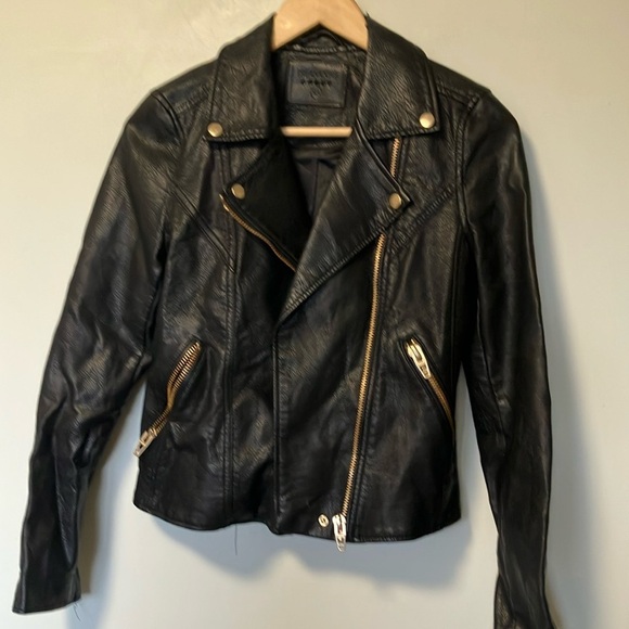 Blank NYC Black Vegan Leather Gold Jacket - Picture 3 of 7